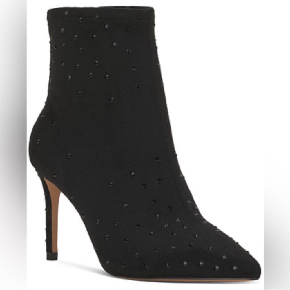 Jessica Simpson Semaja2 Womens Pointed Ankle Boot Black Rhinestone Size 5.5 M
